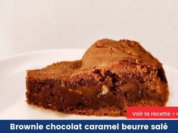 Brownie chocolat caramel beurre salé